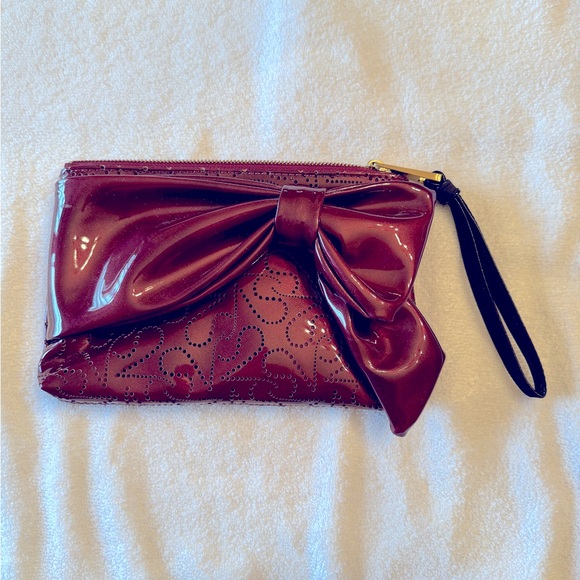 Clutch with bow burgundy - Picture 1 of 2
